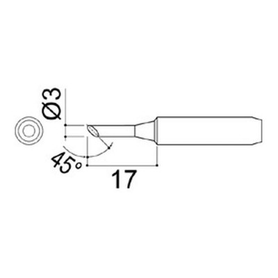 Наконечник для паяльников серии 900/701/702B HAKKO 900M-T-3CF