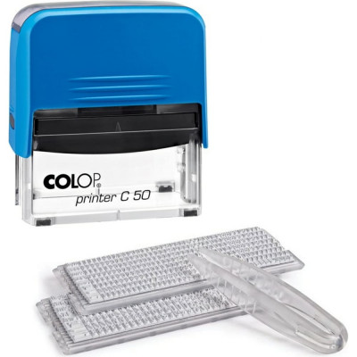 Пластмассовый самонаборный штамп Colop Printer C50-SET F син