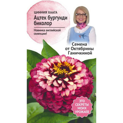 Цинния семена ОКТЯБРИНА ГАНИЧКИНА хаага Ацтек бургунди биколор 119676