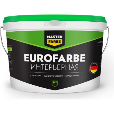 Влагостойкая водно-дисперсионная краска MASTERFARBE Eurofarbe 4631159427422