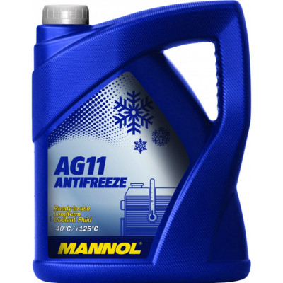 MANNOL ANTIFREEZE LONGTERM AG11 5 л. Готовый раствор охлаждающей жидкости антифриз синий 2037