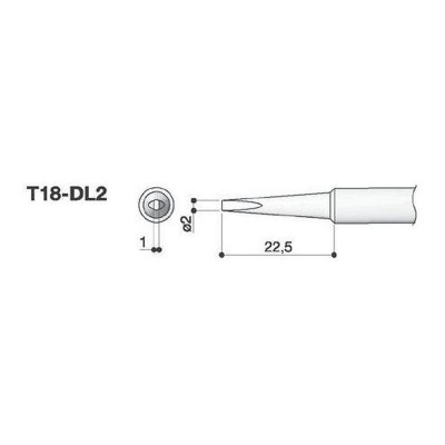 Наконечник для паяльников FX-8801-03/FX-600 HAKKO T18-DL2