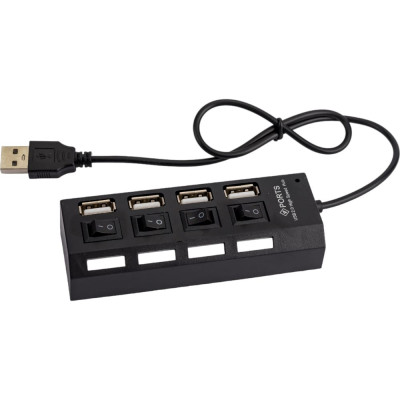 Pro Legend USB хаб 4 порта USB 2.0, с выключателем, 480mbps, черный PL4014
