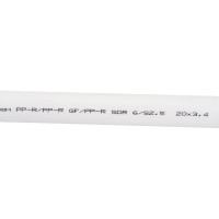 Gigant Труба PP-R белая, армированная стекловолокном SDR 6 (PN 25) 20x3,4мм, 2м GSG-7