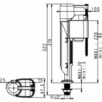 Заливной клапан WIRQUIN JOLLYFILL FB50P1 донный, латунь 1/2" 10975056 16100007