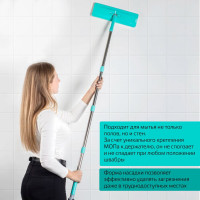 Швабра LAIMA с отжимом и двухкамерным ведром, 3 насадки из микрофибры, 7 литров, COMPACT MOP, 607389