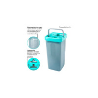 Швабра LAIMA с отжимом и двухкамерным ведром, 3 насадки из микрофибры, 7 литров, COMPACT MOP, 607389