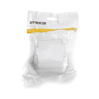 1-местная розетка STEKKER без заземления PST16-20-44 RA 16-201-Б, пластик АВС, 16А, IP44, белый 39691