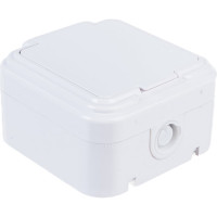 1-местная розетка STEKKER без заземления PST16-20-44 RA 16-201-Б, пластик АВС, 16А, IP44, белый 39691