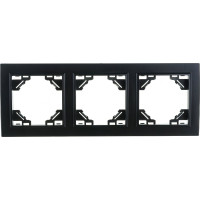 3-местная горизонтальная рамка STEKKER PFR00-9003-03, серия Эрна, черный 39484