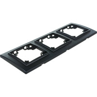 3-местная горизонтальная рамка STEKKER PFR00-9003-03, серия Эрна, черный 39484