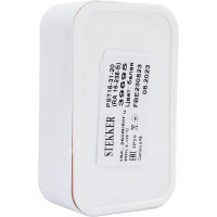 2-местная розетка STEKKER с заземлением PST16-31-20 RA 16-238-Б, пластик АВС, 16А, IP20, белый 39695