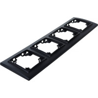 4-местная горизонтальная рамка STEKKER PFR00-9004-03, серия Эрна, черный 39485