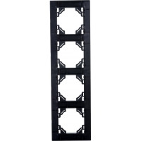 4-местная горизонтальная рамка STEKKER PFR00-9004-03, серия Эрна, черный 39485