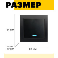 1-клавишный выключатель STEKKER с индикатором, PSW10-9001-03, 250V, 10А, серия Эрна, черный 39470