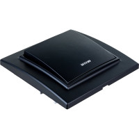 1-клавишный выключатель STEKKER с индикатором, PSW10-9001-03, 250V, 10А, серия Эрна, черный 39470