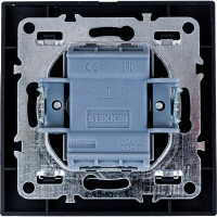 1-клавишный выключатель STEKKER с индикатором, PSW10-9001-03, 250V, 10А, серия Эрна, черный 39470