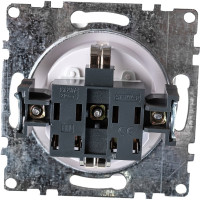 1-местная розетка STEKKER с заземлением механизм, GLS16-7110-01, с защитной шторкой, Катрин, белый 39304