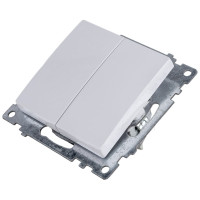 2-клавишный выключатель STEKKER механизм, GLS10-7104-01, 250V, 10А, серия Катрин, белый 39300