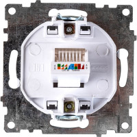 1-местная компьютерная розетка STEKKER RJ-45 механизм, GLS00-7107-01, серия Катрин, белый 39305