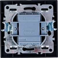 2-клавишный выключатель STEKKER c индикатором, PSW10-9002-03, 250V, 10А, серия Эрна, черный 39471