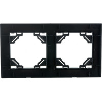 2-местная горизонтальная рамка STEKKER PFR00-9002-03, серия Эрна, черный 39483