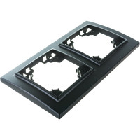 2-местная горизонтальная рамка STEKKER PFR00-9002-03, серия Эрна, черный 39483