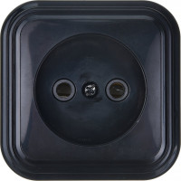 1-местная розетка STEKKER с заземлением PST16-20-20 RA 16-131-Ч, пластик АВС, 16А, IP20, черный 39688