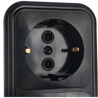4-местная розетка STEKKER с заземлением PST16-60-20 RA 16-466-Ч, пластик АВС, 16А, IP20, черный 39704