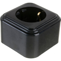 1-местная розетка STEKKER с заземлением PST16-21-20 RA 16-133-Ч, пластик АВС, 16А, IP20, черный 39690