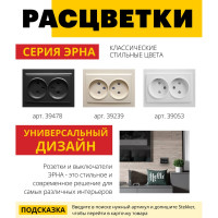 2-местная розетка STEKKER без заземления, PST10-9013-03, 10А, с защитной шторкой, серия Эрна, черный 39478