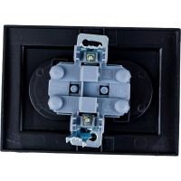 2-местная розетка STEKKER без заземления, PST10-9013-03, 10А, с защитной шторкой, серия Эрна, черный 39478