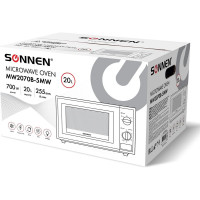 Микроволновая печь SONNEN MW2070B-5MW 20 л, 700 Вт, таймер, механическое управление, белая 454654