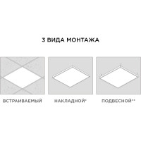 Светодиодная панель Apeyron 36Вт, 3600Лм, 4000К, 595х595х9мм. / 42-001