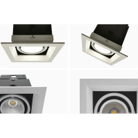 Светодиодный встраиваемый светильник Apeyron Грильято, 7Вт, 500Лм, 6500К, 120х120х140мм. 42-012