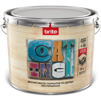 Декоративное покрытие по дереву атмосферостойкое BRITE FLEXX экстерьерное бесцветное, ведро 9 кг 212452