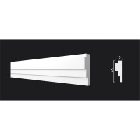 Стеновой молдинг Decor-Dizayn ударопрочный влагостойкий под покраску 45Х15Х2000 мм DD625