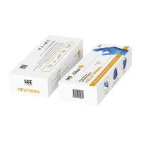 Нитриловые перчатки с текстурированными пальцами Puretech Neutrino 24 см, М, голубые, 50пар G1052