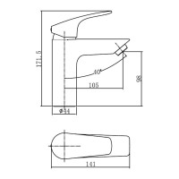 Смеситель для умывальника Aquanet Static черный матовый 00261820