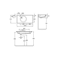 Полувстраиваемая раковина Jacob Delafon Odeon Rive Gauche 00257392 EXAU112-Z-00