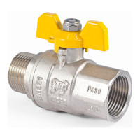Шаровой кран для газа PROFACTOR PF GAS в/н бабочка 1 дюйм PF GBV 338