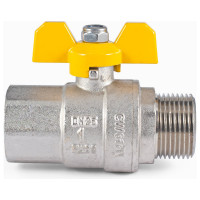 Шаровой кран для газа PROFACTOR PF GAS в/н бабочка 1 дюйм PF GBV 338