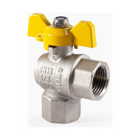 Шаровой угловой кран для газа PROFACTOR PF GAS ручка бабочка, в/в 1/2 дюйма PF GBV 333A