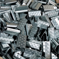 Стальная скрепа для ПП ленты 12 мм Кордленд 13х27х0,5 мм, 1000 шт. PP-13 KREP-00123