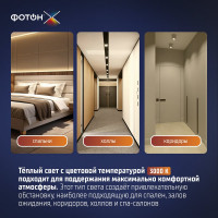 Светодиодная лампа ФОТОН филаментная LED FL P45-C 7Вт E14 3000K, теплый свет, 24000