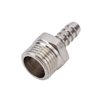 Штуцер (внешняя резьба 1/2" - елочка 10 мм; латунь никелированная) SANTRADE 1428