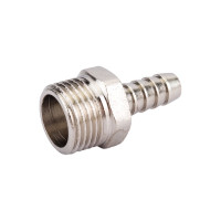 Штуцер (внешняя резьба 1/2" - елочка 10 мм; латунь никелированная) SANTRADE 1428