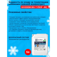 Жидкость для нижнего бачка биотуалета Goodhim БИО-Т ПРОФ - 30С (ЗИМНИЙ КОНЦЕНТРАТ), 5 л 95498