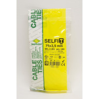 Стяжки натурального цвета SapiSelco 2.5х75 мм, полиамид 6.6, уп. 100 шт. SEL.2.201R