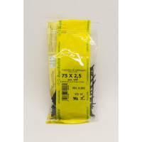 Стяжки черного цвета SapiSelco 2.5х75 мм, полиамид 6.6, уп. 100 шт. SEL.3.201R